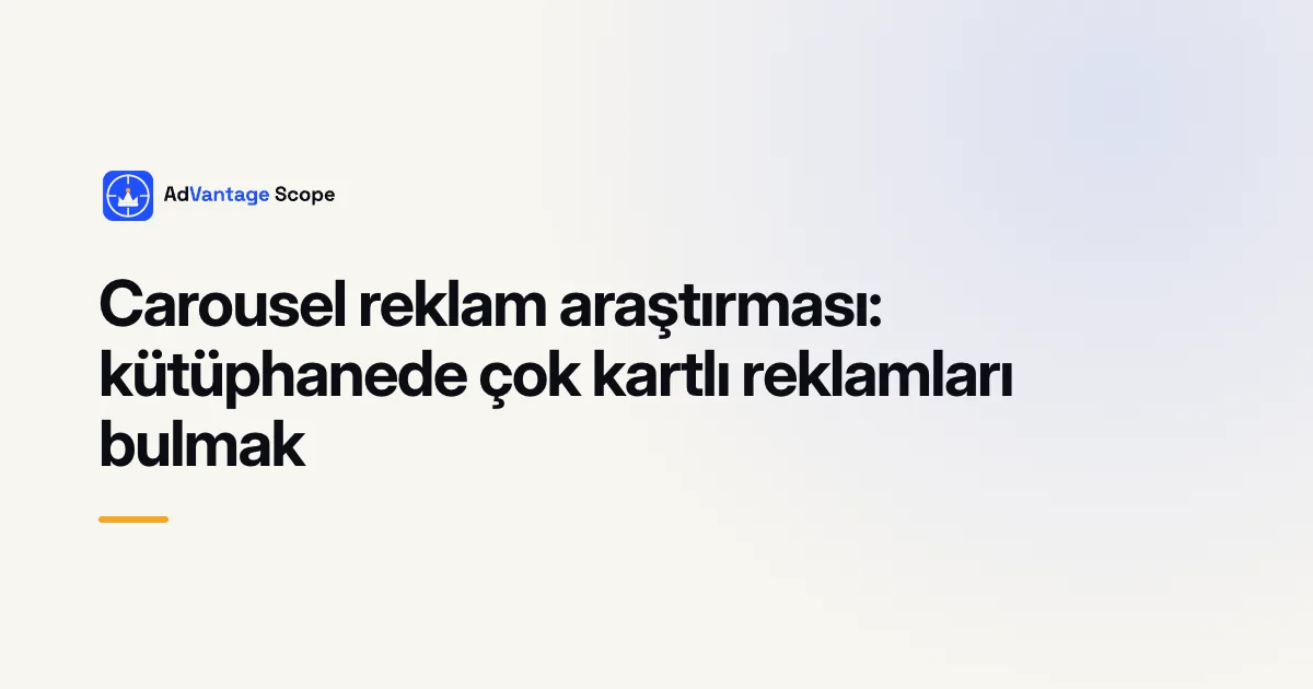 Carousel reklam araştırması: kütüphanede çok kartlı reklamları bulmak