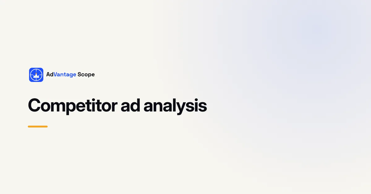 Competitor ad analysis