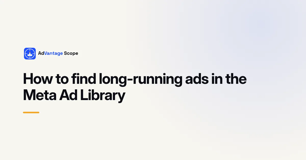 How to find long-running ads in the Meta Ad Library